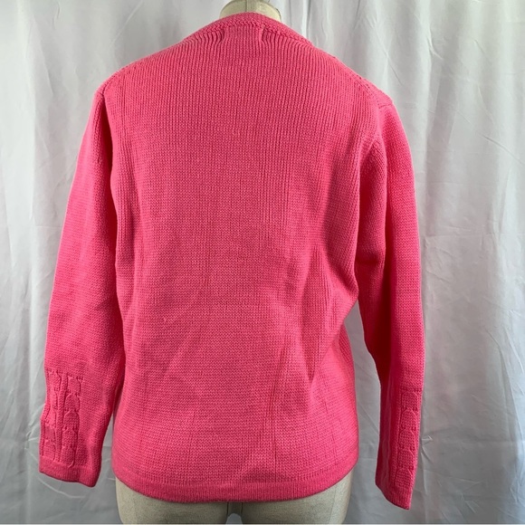 Vintage Hot Pink Knit Cardigan - Picture 5 of 8